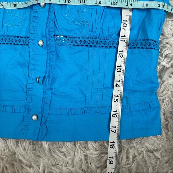 Free People Kerry Embroidered Ruffle Trim Cotton Tank Top Size Medium - Picture 14 of 14